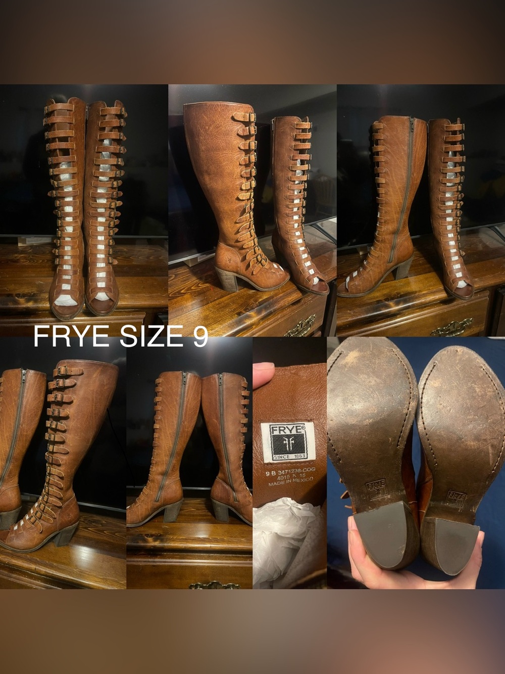 Vintage knee high FRYE boots - Izzy Belted Tall Boots